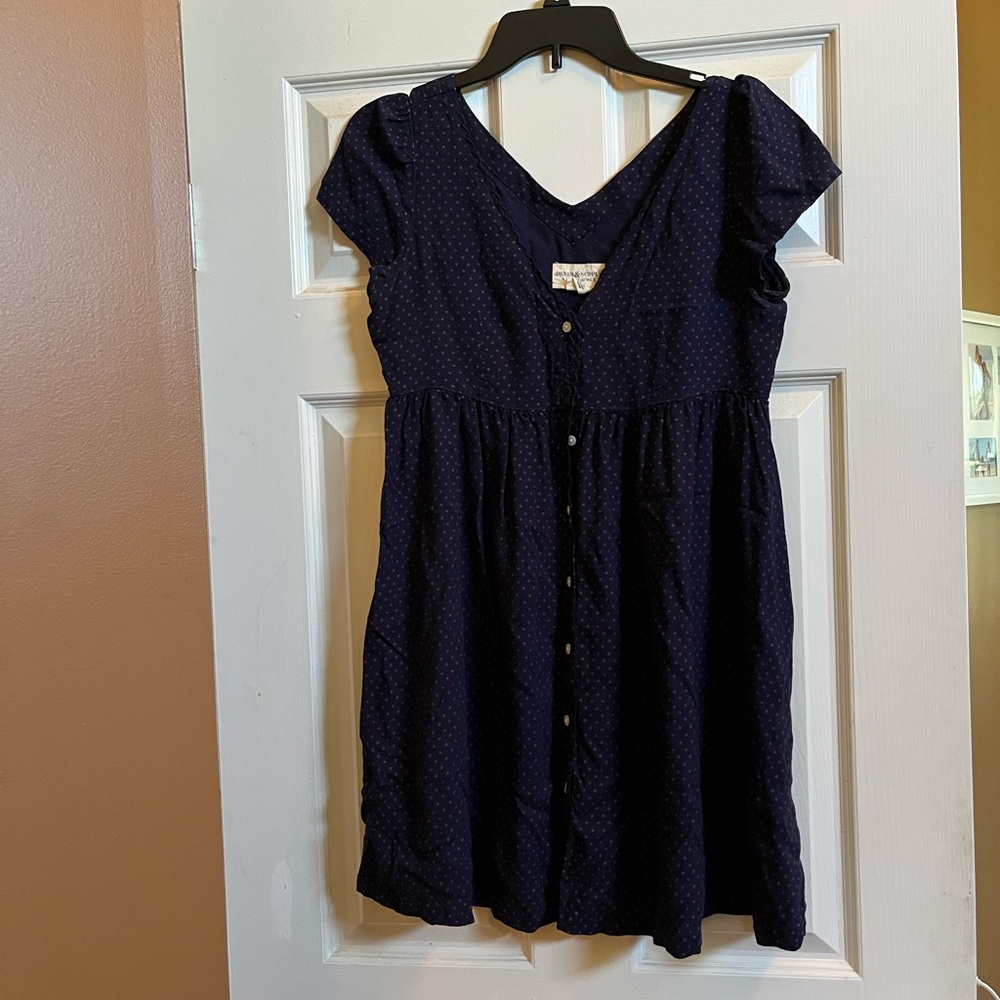 Blue with red dots baby doll dress